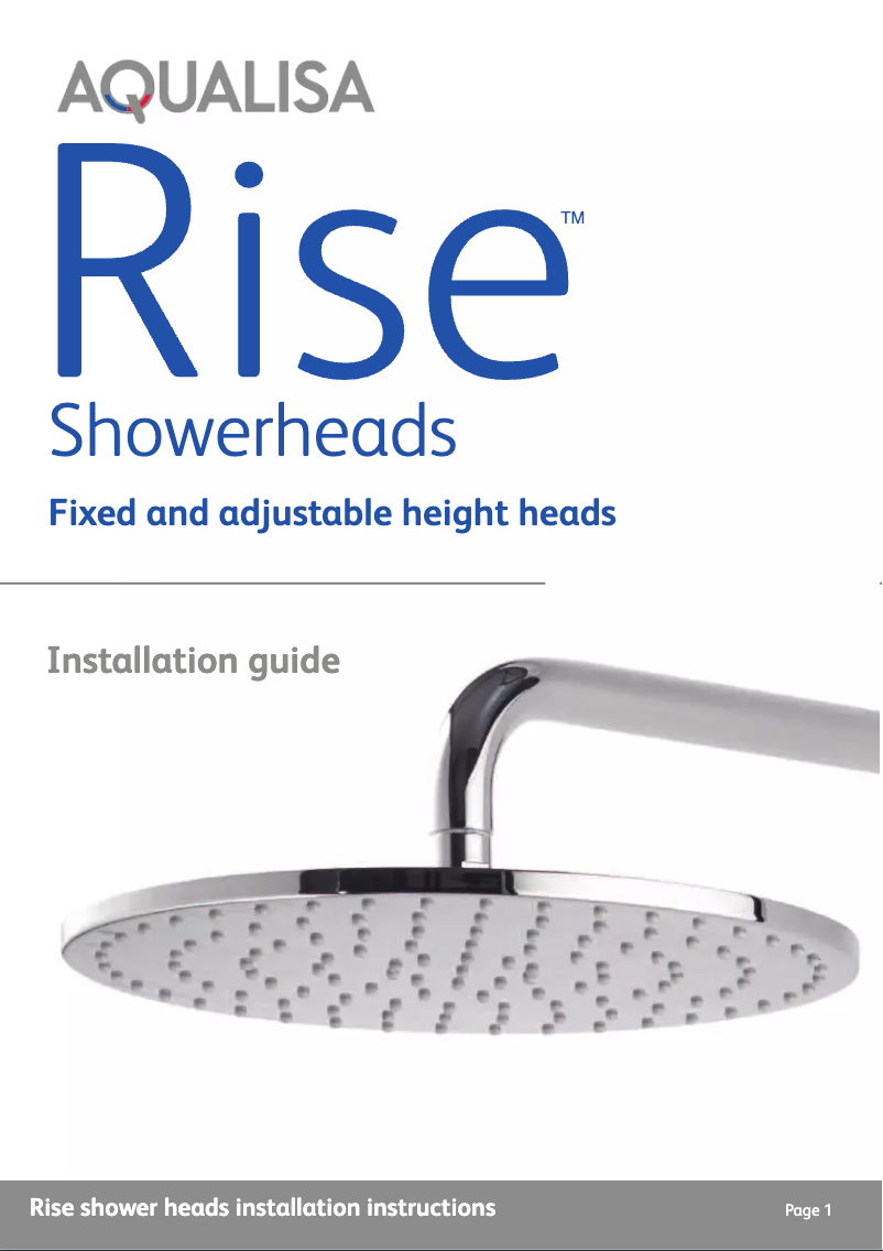 Page n°1 - Manuel utilisateur Aqualisa Rise