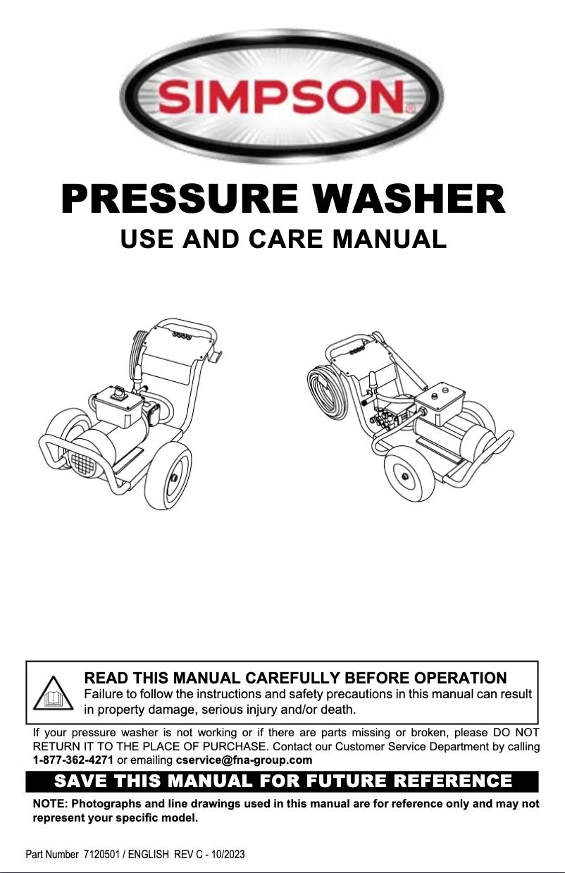Page n°1 - Manuel utilisateur Simpson IR2535012B