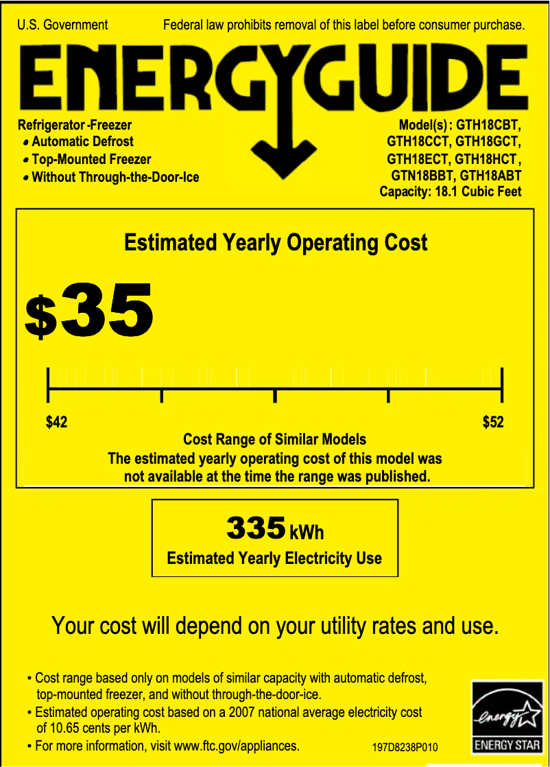 Image de la première page du manuel de l'appareil GTH18HCTBB