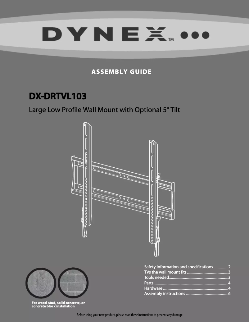 Page n°1 - Manuel utilisateur Dynex DX-DRTVL103