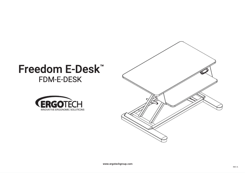 Image de la première page du manuel de l'appareil Freedom E-Desk
