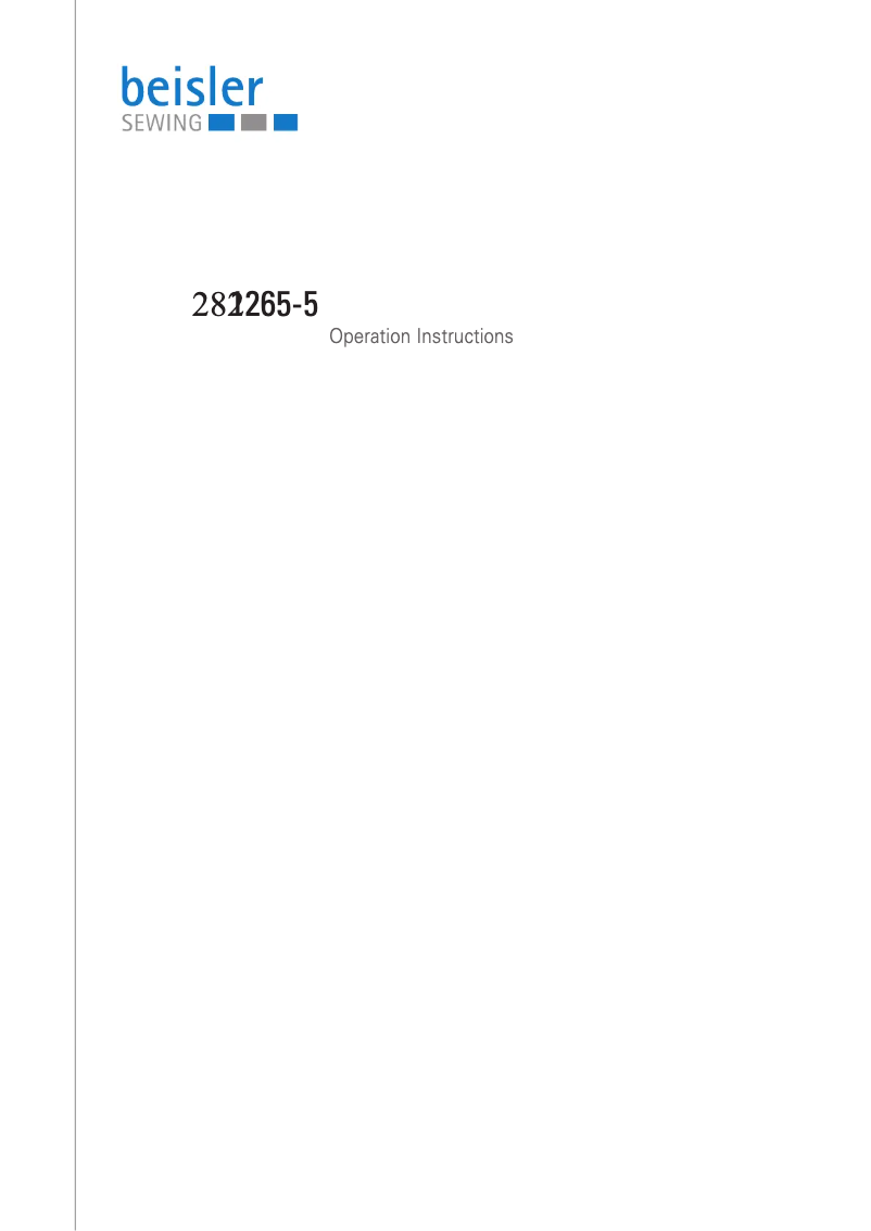 Page n°1 - Manuel utilisateur Dürkopp Adler 1265