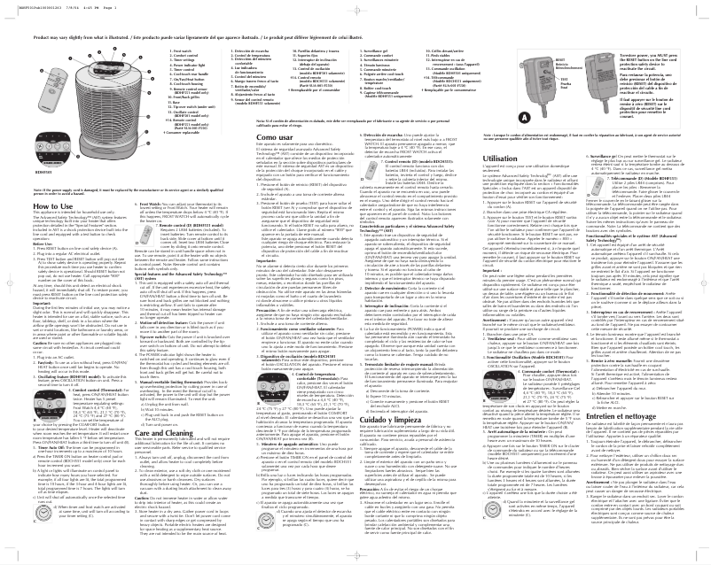 Image de la première page du manuel de l'appareil BDHF501