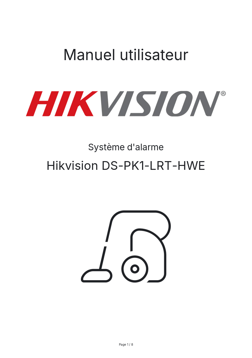 Image de la première page du manuel de l'appareil DS-PK1-LRT-HWE