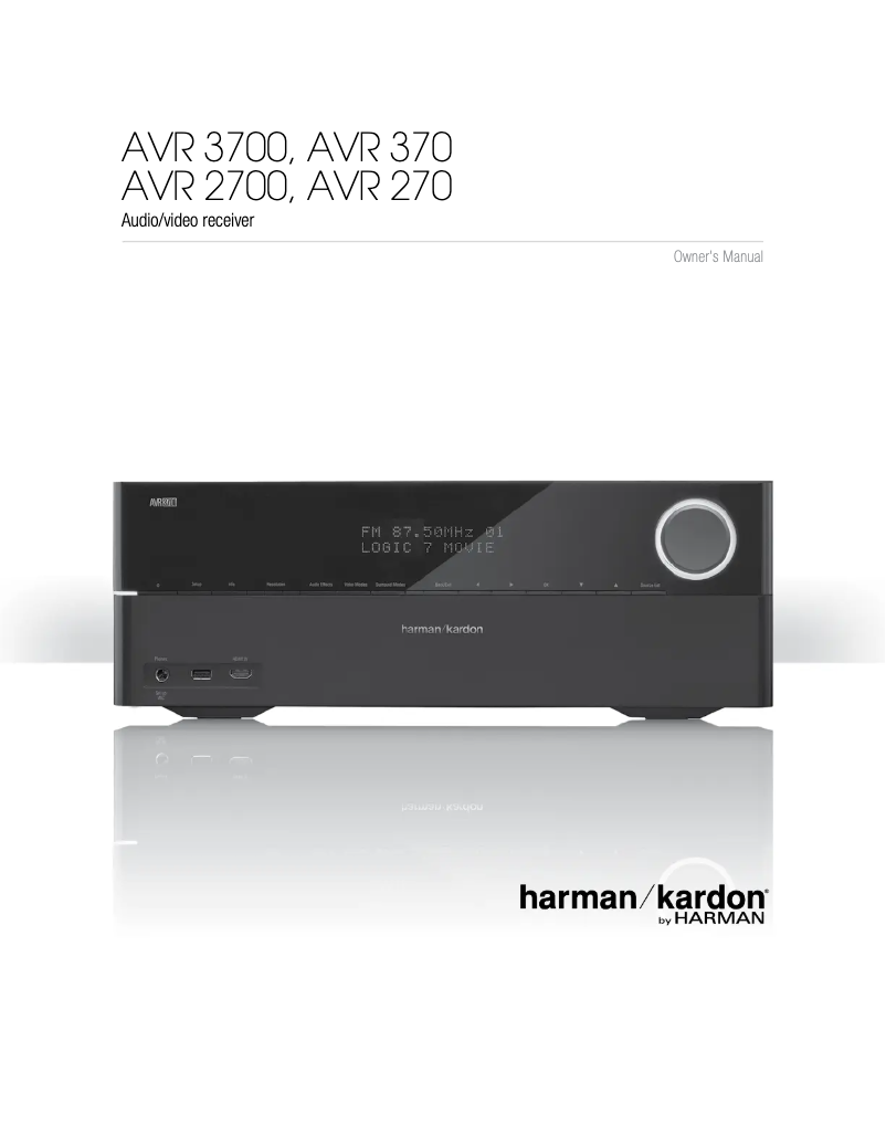 Page 1 de la notice Manuel utilisateur Harman Kardon AVR 370