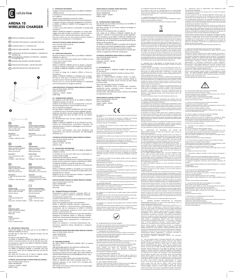 Page 1 de la notice Manuel utilisateur Cellular Line Arena 15