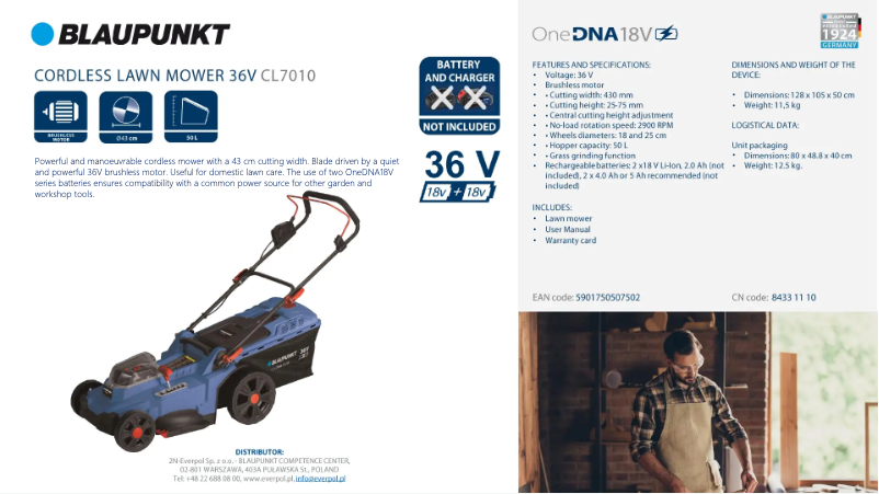Página 1 del manual Ficha técnica Blaupunkt CL7010