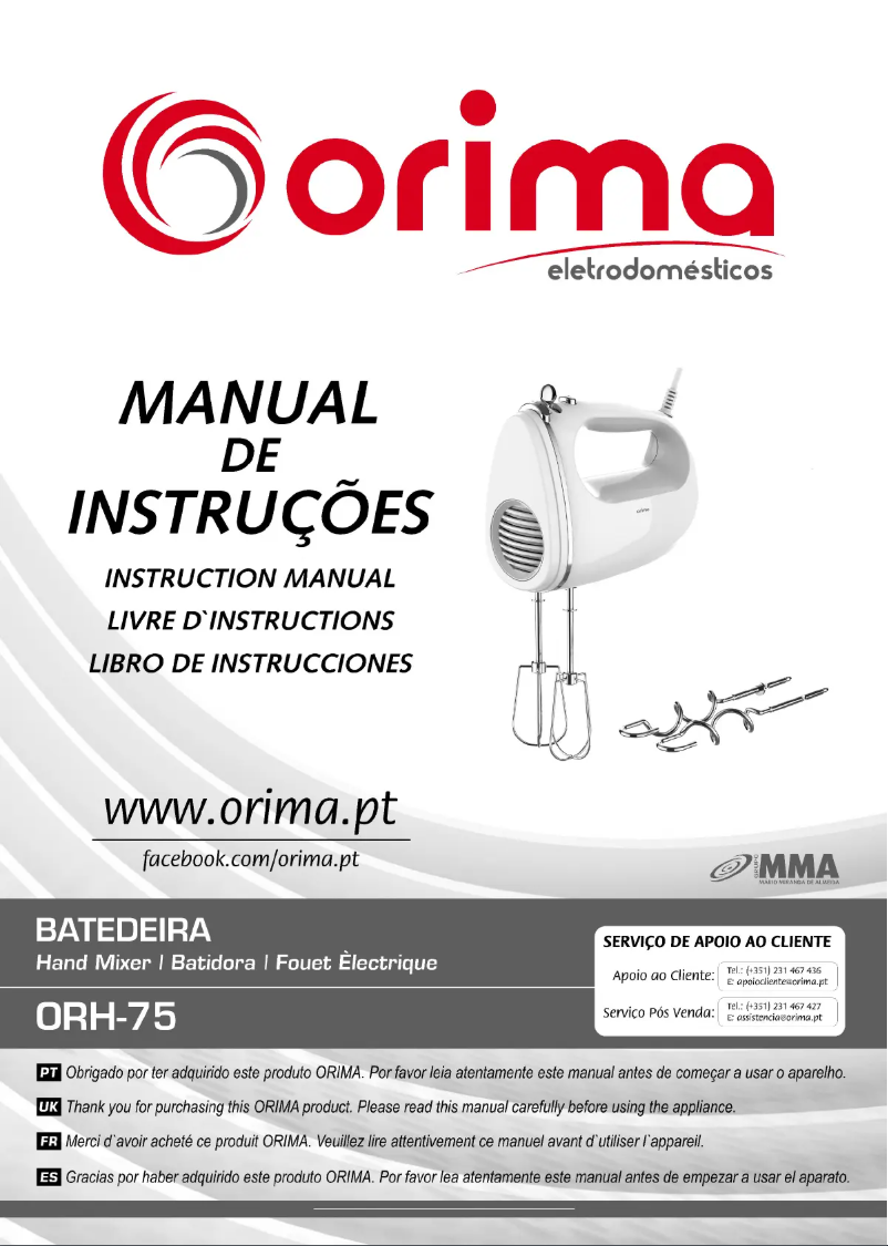 Page 1 de la notice Manuel utilisateur Orima ORH-75
