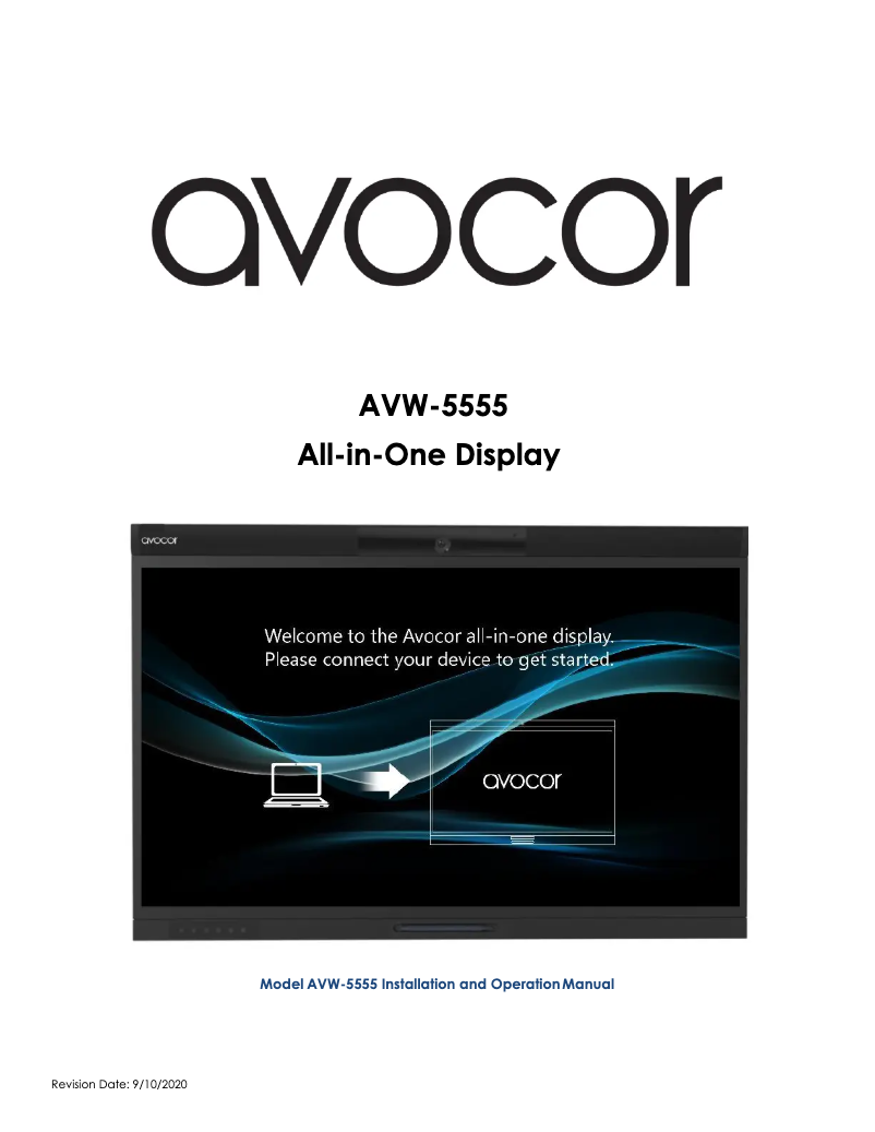 Page n°1 - Manuel utilisateur Avocor AVW-5555