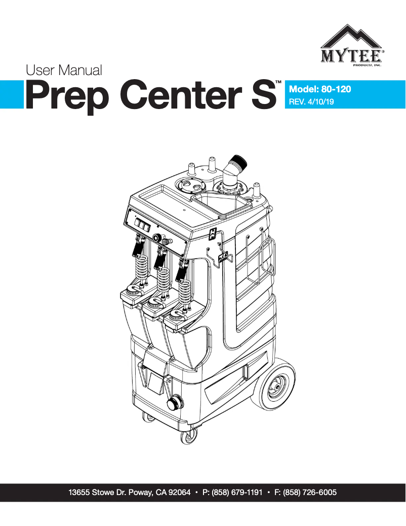 Image de la première page du manuel de l'appareil Prep Center 80-120