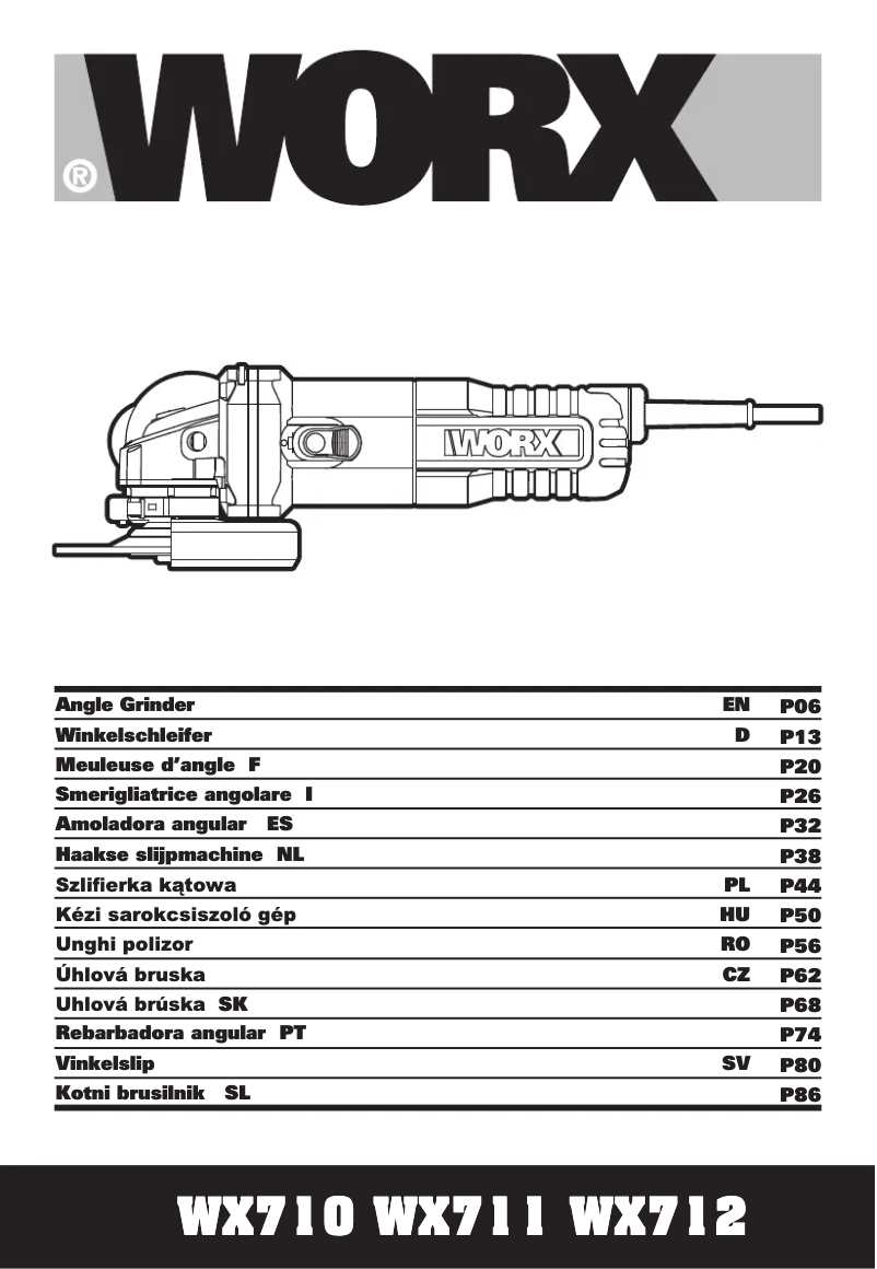 Page 1 de la notice Manuel utilisateur Worx WX712