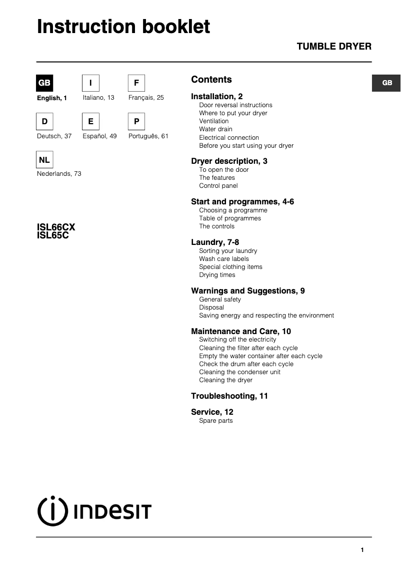 Imagen de la primera página del manual del dispositivo ISL 66 CX (EX)