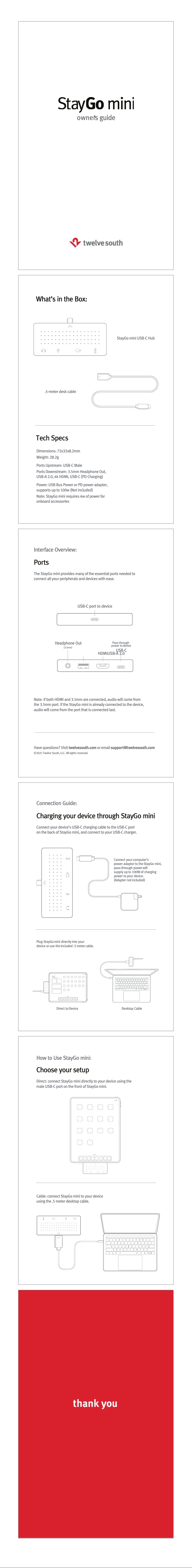 Page n°1 - Manuel utilisateur Twelve South StayGo Mini