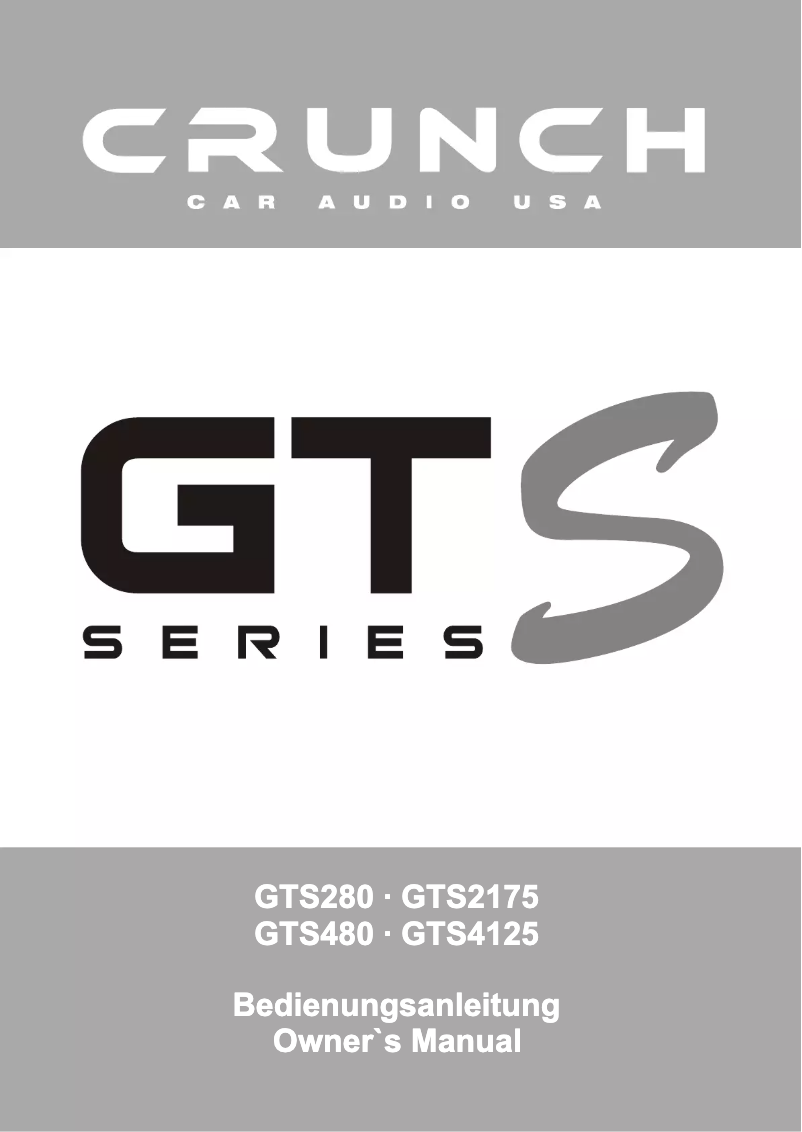 Page n°1 - Manuel utilisateur Crunch GTS 480