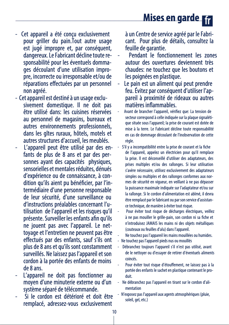 Image de la première page du manuel de l'appareil Brillante CTJ2103