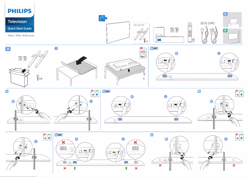 Page n°1 - Guide de démarrage rapide Philips 55PUS7956