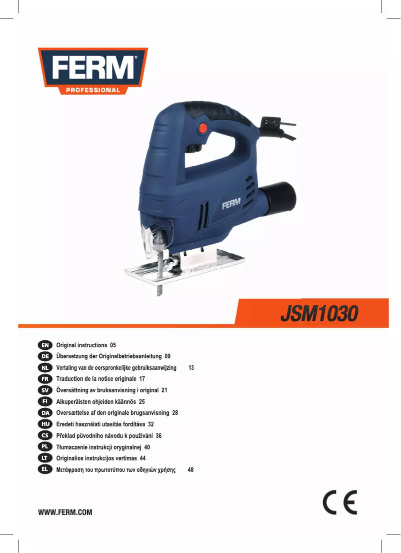 Page 1 de la notice Manuel utilisateur Ferm JSM1030