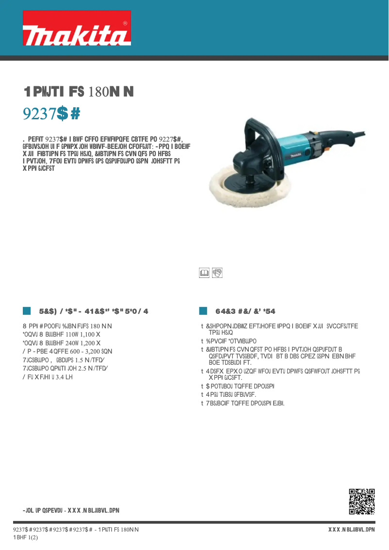 Page n°1 - Fiche technique Makita 9237CB