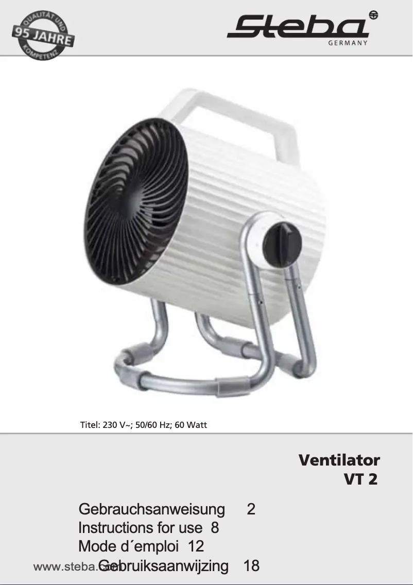 Página 1 del manual Manual de usuario Steba VT 2