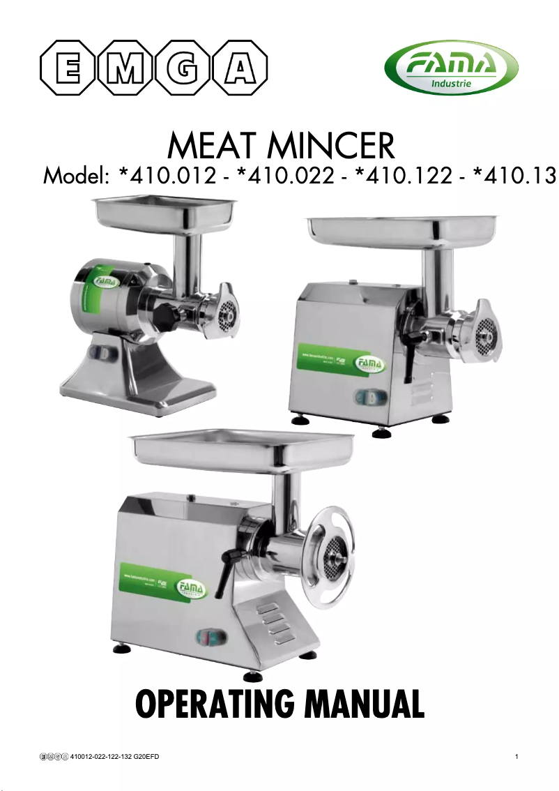 Page 1 de la notice Manuel utilisateur Fama 410122
