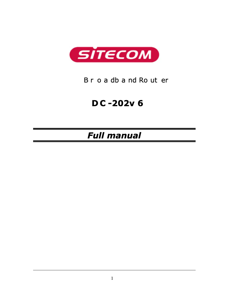 Page n°1 - Manuel utilisateur Sitecom DC-202 v6