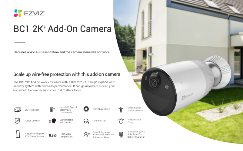 Page 1 de la notice Fiche technique EZVIZ BC1