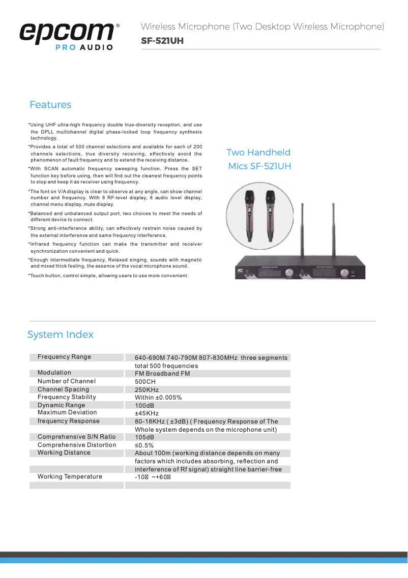 Image de la première page du manuel de l'appareil SF-521UH