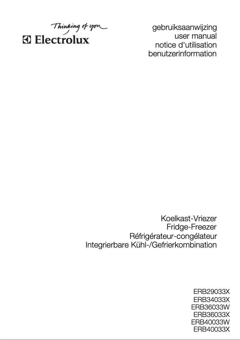 Page 1 de la notice Manuel utilisateur Electrolux ERB 36033 X