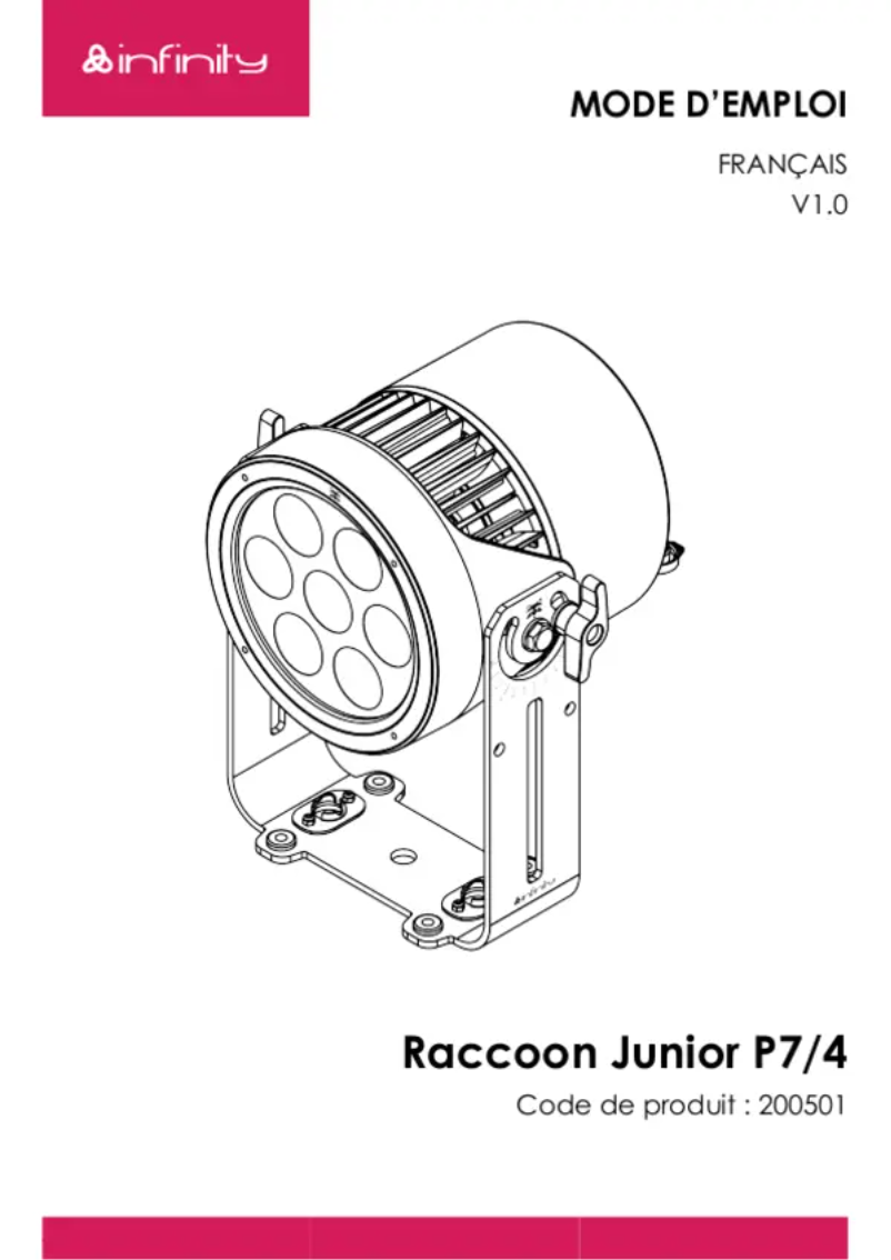 Página 1 del manual Manual de usuario Infinity Raccoon Junior P7/4