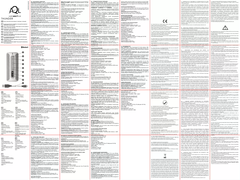 Page n°1 - Manuel utilisateur AQL Thunder