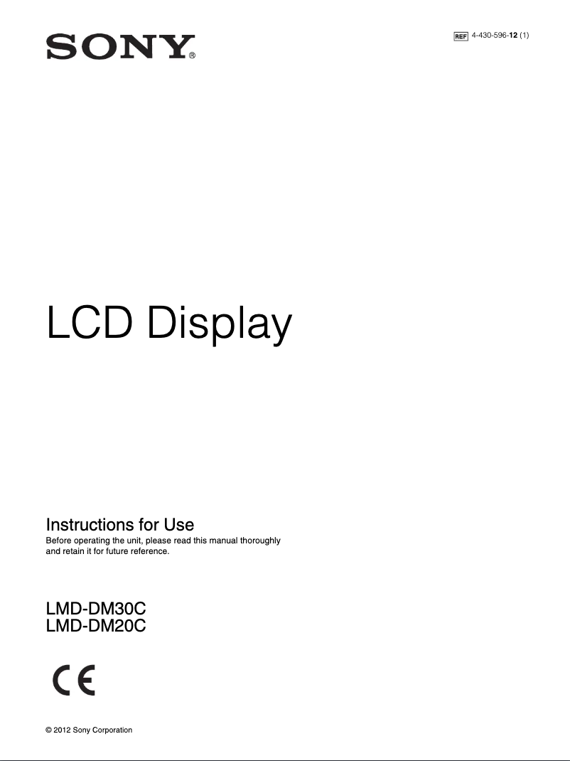 Página 1 del manual Manual de usuario Sony LMD-DM30C