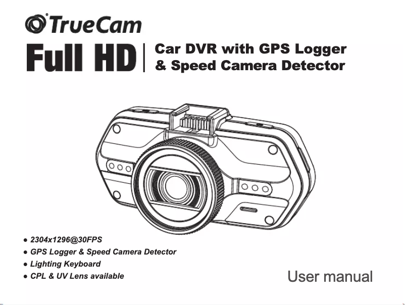 Page 1 de la notice Manuel utilisateur TrueCam A7