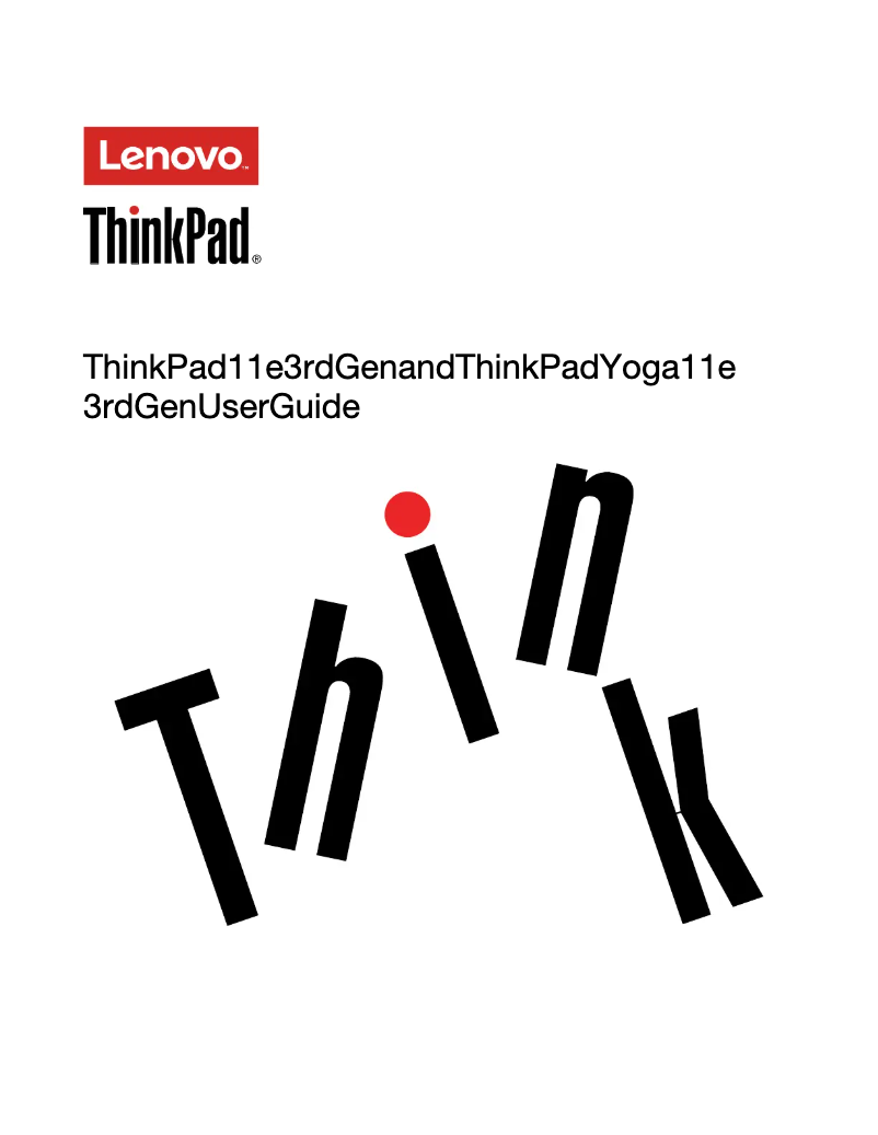 Image de la première page du manuel de l'appareil Thinkpad Yoga 11e G3