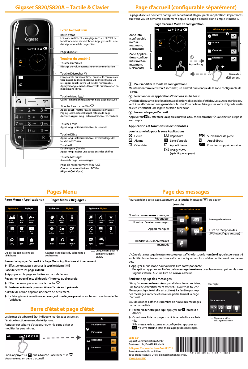 Image de la première page du manuel de l'appareil S820A