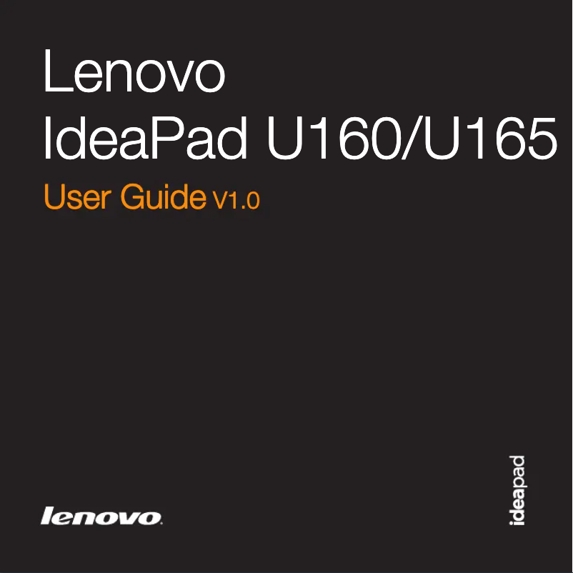 Page n°1 - Manuel utilisateur Lenovo IdeaPad U165