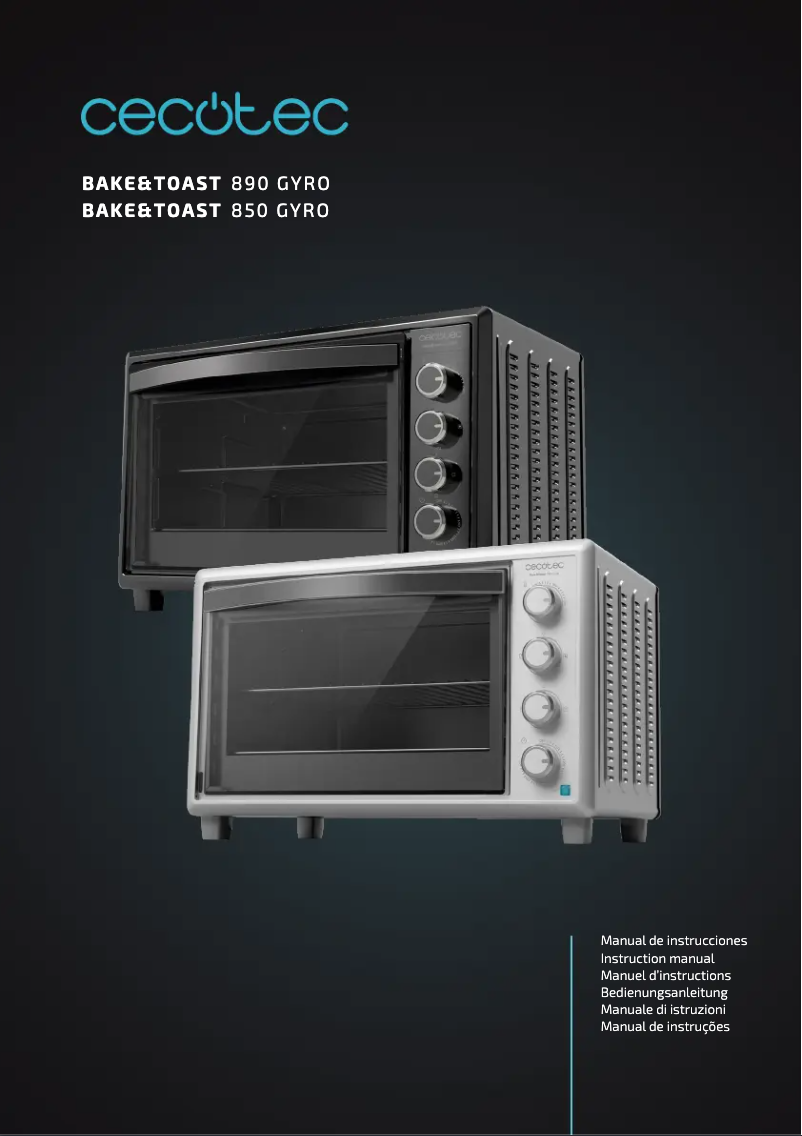 Page 1 de la notice Manuel utilisateur Cecotec Bake&Toast 890 Gyro
