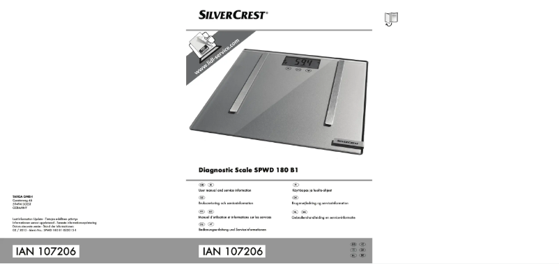 Page n°1 - Manuel utilisateur SilverCrest SPWD 180 B1