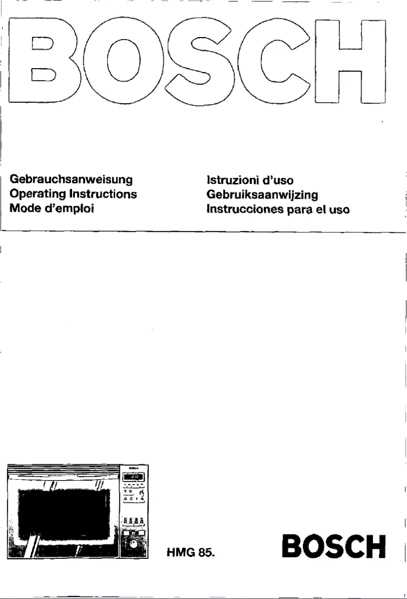 Page n°1 - Manuel utilisateur Bosch HME8550