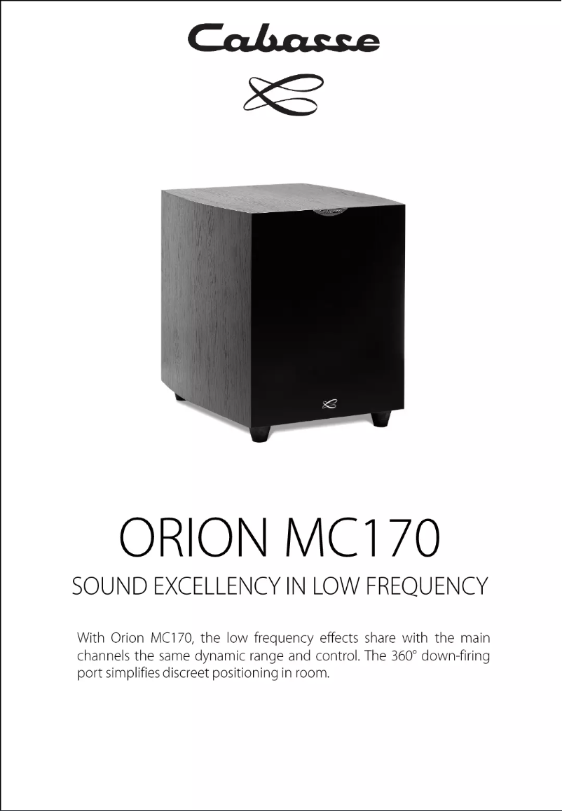 Page n°1 - Fiche technique Cabasse Orion MC170