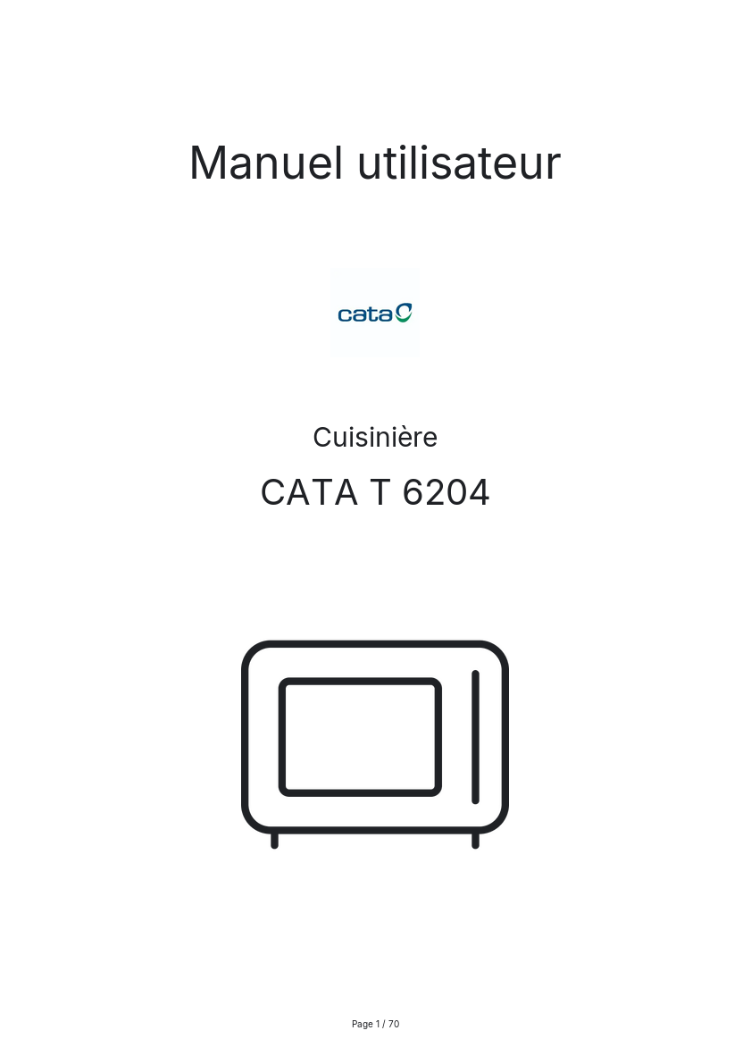 Page n°1 - Manuel utilisateur CATA T 6204