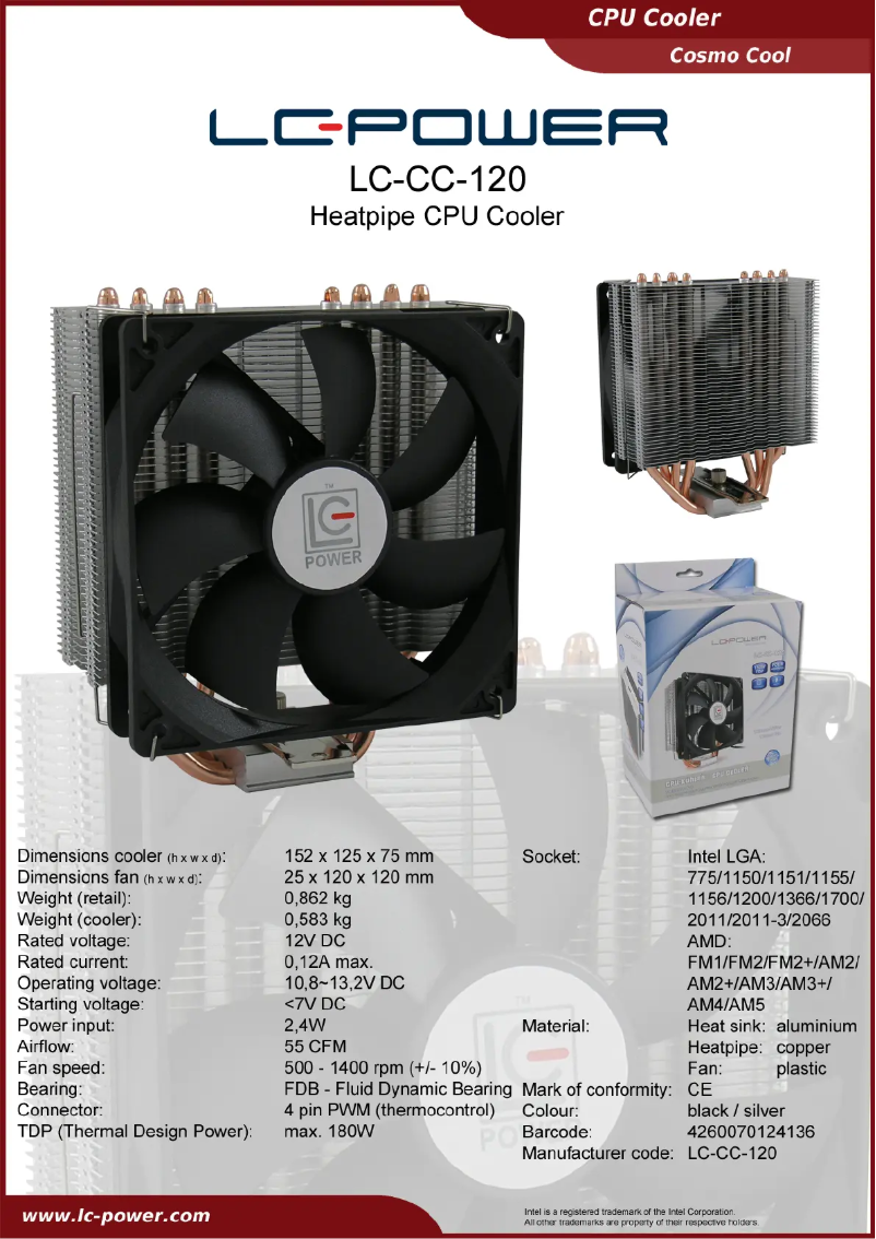 Page 1 de la notice Manuel utilisateur LC-Power LC-CC-120