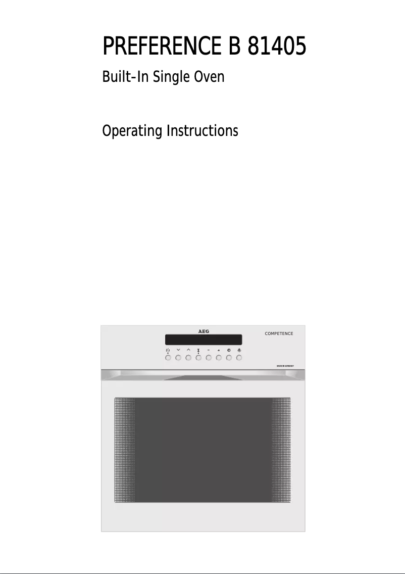 Image de la première page du manuel de l'appareil Competence B81405M