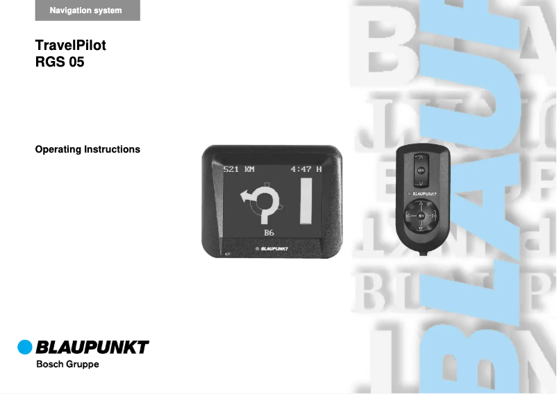 Página 1 del manual Manual de usuario Blaupunkt TravelPilot RGS 05