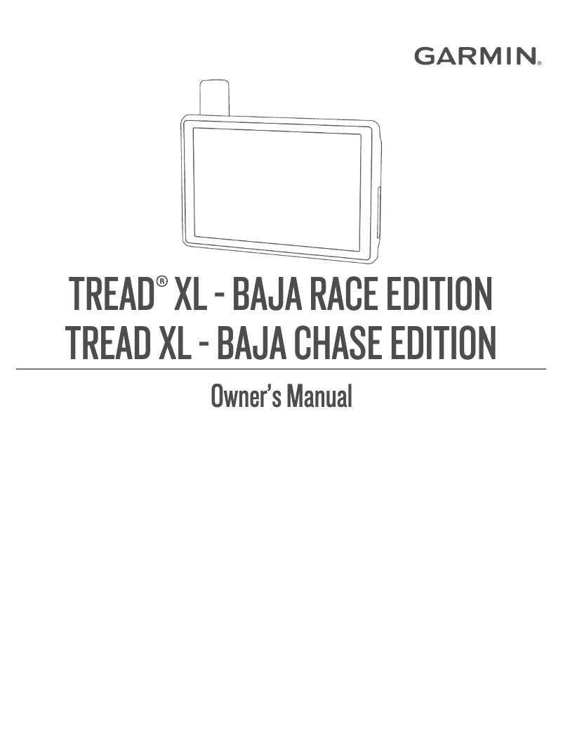 Page 1 de la notice Manuel utilisateur Garmin Tread XL Baja Race Edition