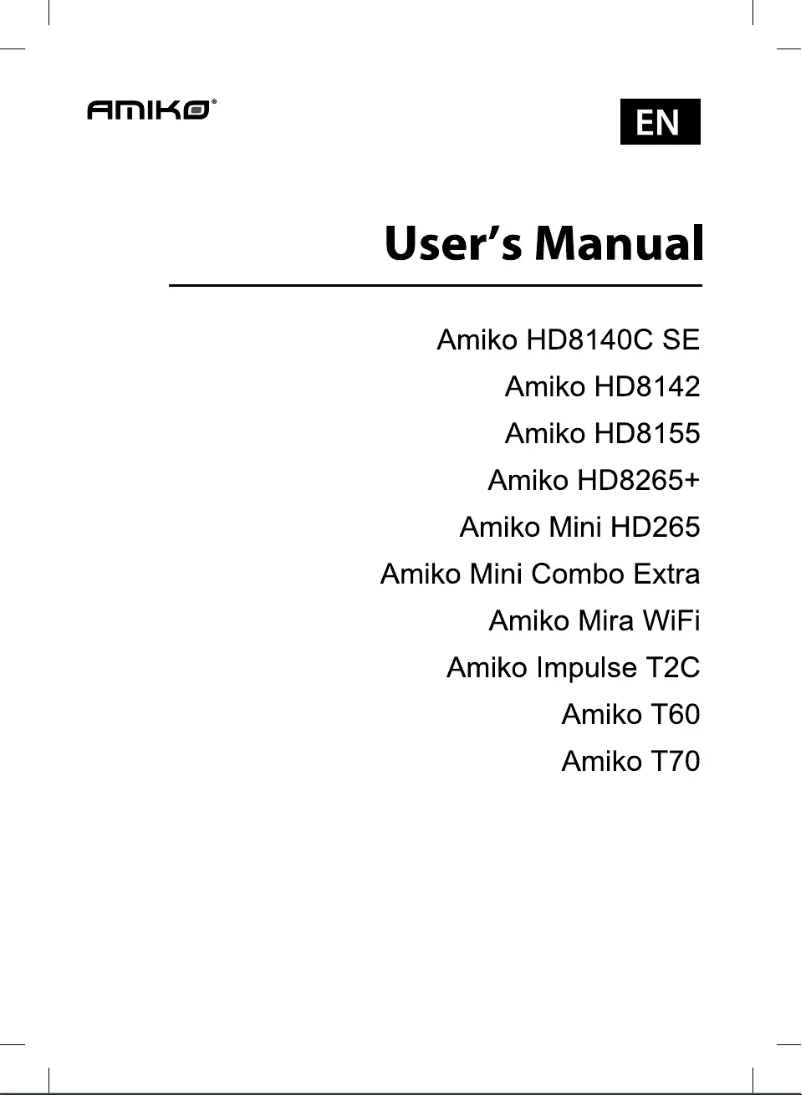 Page n°1 - Manuel utilisateur Amiko HD8265+