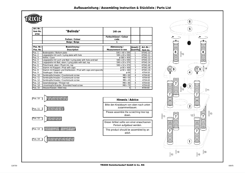 Página 1 del manual Manual de usuario Trixie Belinda