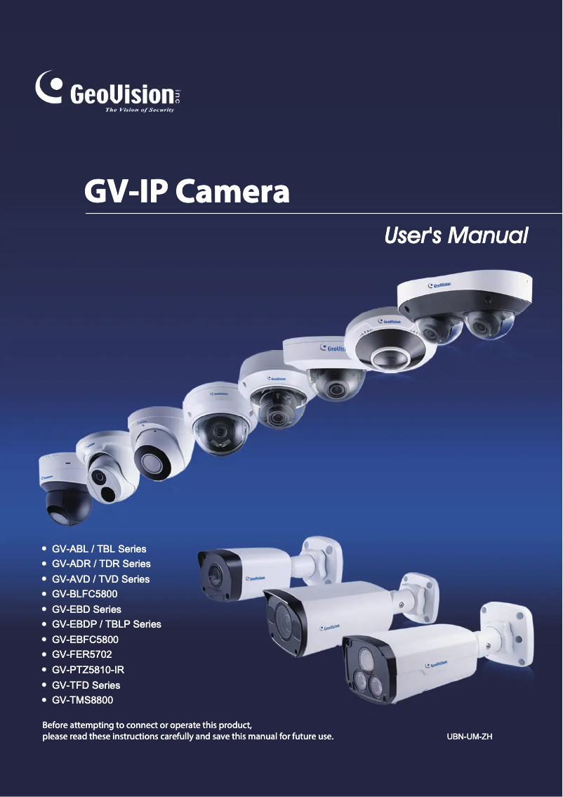 Page n°1 - Manuel utilisateur Geovision GV-TVD8810