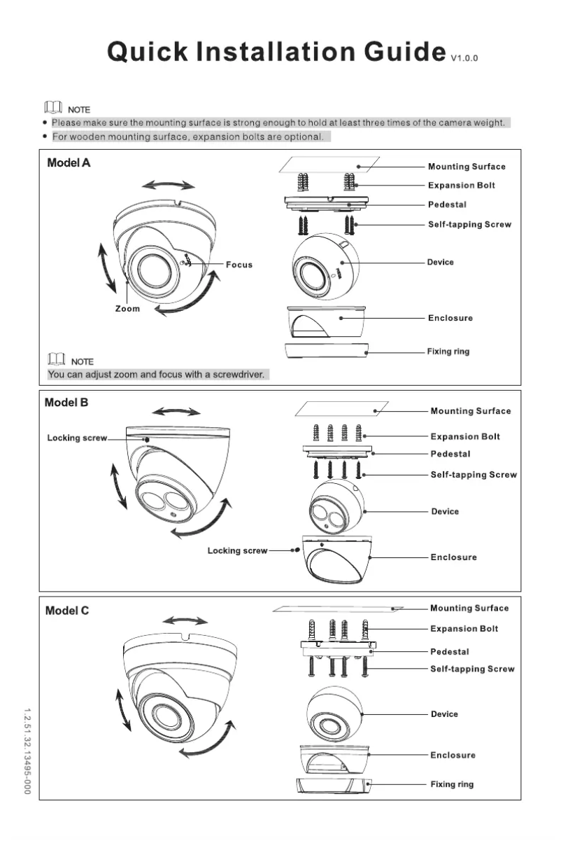 Page n°1 - Guide d'installation Dahua Technology A21CJ0Z
