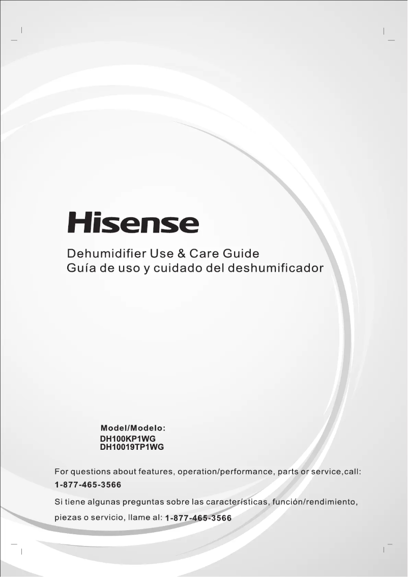 Page n°1 - Manuel utilisateur Hisense DH10019TP1WG