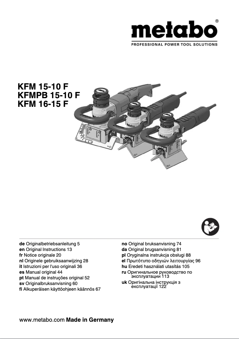 Página 1 del manual Manual de usuario Metabo KFM 15-10 F